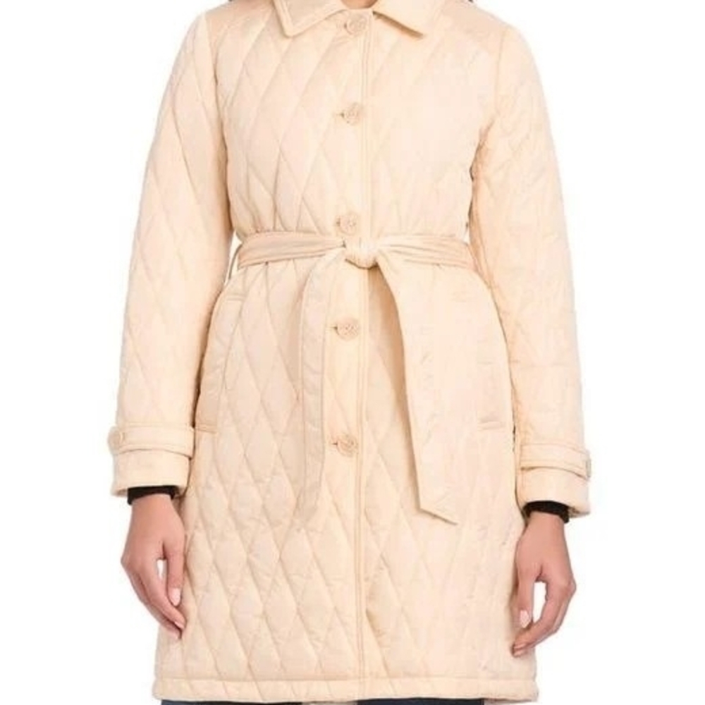Kate Spade Women's Natural Long Quilted Jacket